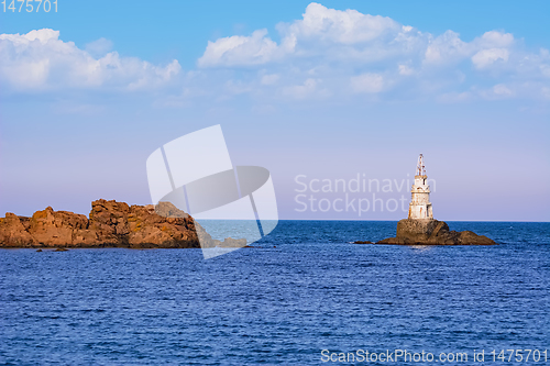 Image of Small Lighthouse in the Sea