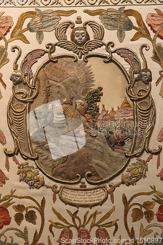 Image of Detail of Tomb of God, exhibited on Holy Saturday, prepared to veneration at the Zagreb Cathedral