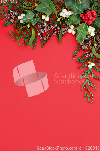 Image of Traditional Winter and Christmas Background Border