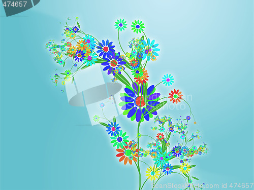 Image of Floral nature themed design illustration