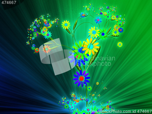 Image of Floral nature themed design illustration