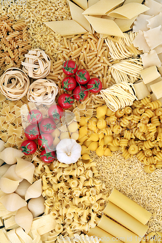 Image of Healthy Italian Food with Pasta and Ingredients