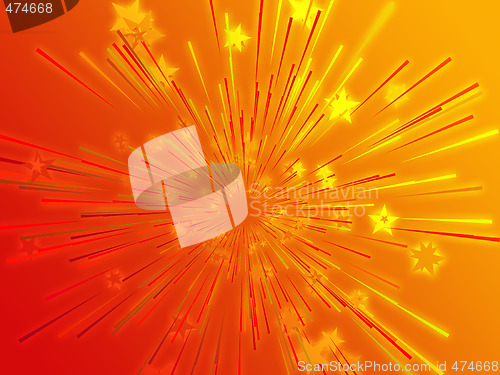 Image of Bursting flying stars illustration