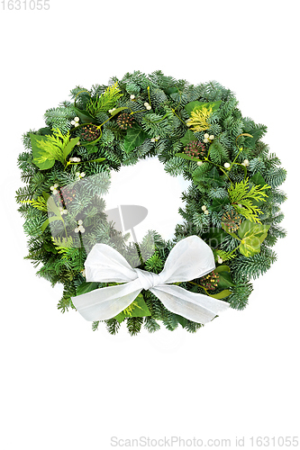 Image of Christmas Winter Greenery Wreath