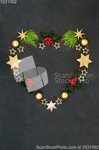 Image of Abstract Heart Shaped Christmas Wreath  