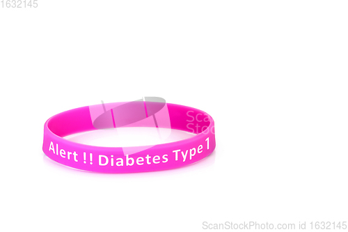 Image of Diabetes Type 1 Alert Wristband in Purple