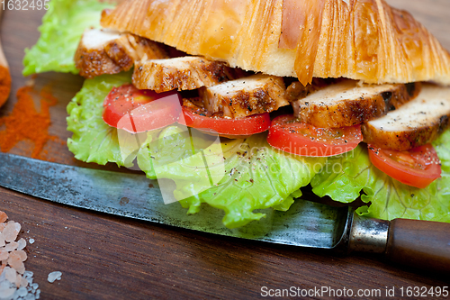 Image of savory croissant brioche bread with chicken breast 