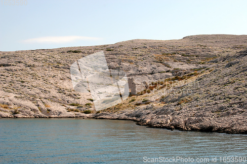 Image of Ruins of an old church on Pag islands in Adriatic sea. Croatia.