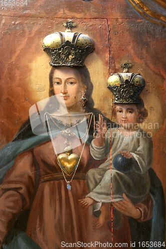 Image of Blessed Virgin Mary with baby Jesus