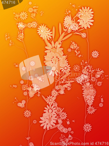 Image of Floral nature themed design illustration