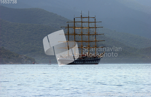 Image of A sailboat at sea