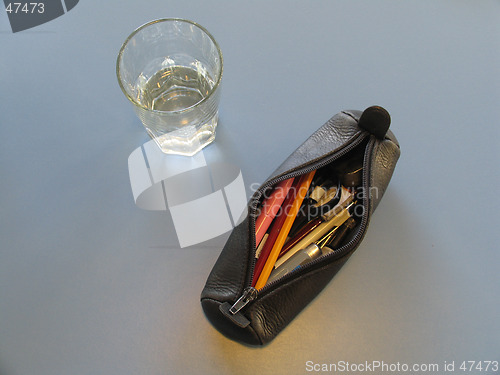 Image of Glass and pencil case