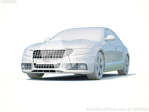 Image of 3d Car White Blank Template