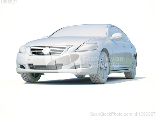 Image of 3d Car White Blank Template