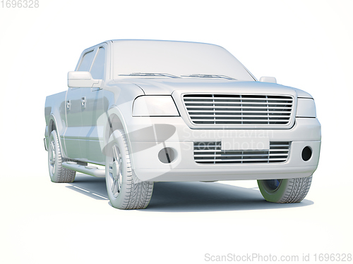 Image of 3d Car White Blank Template