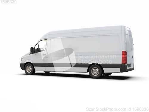 Image of White Commercial Delivery Truck isolated on White Background