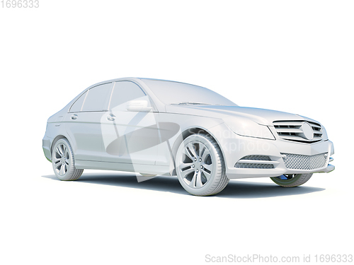 Image of 3d Car White Blank Template