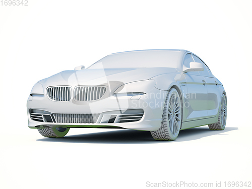 Image of 3d Car White Blank Template