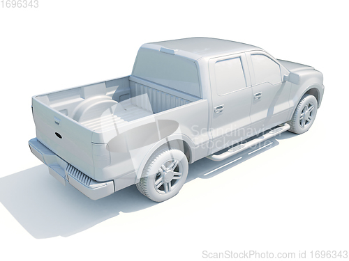 Image of 3d Car White Blank Template