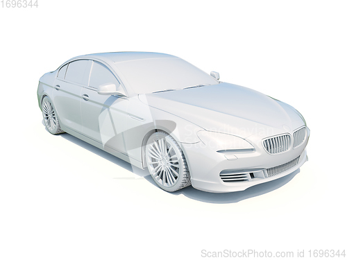 Image of 3d Car White Blank Template