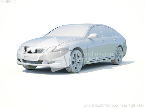 Image of 3d Car White Blank Template