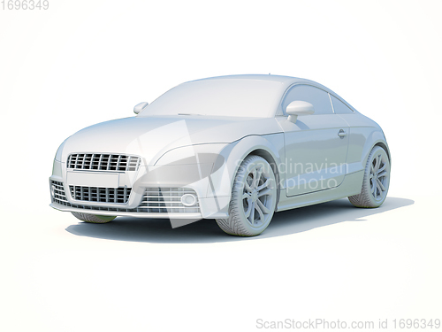 Image of 3d Car White Blank Template