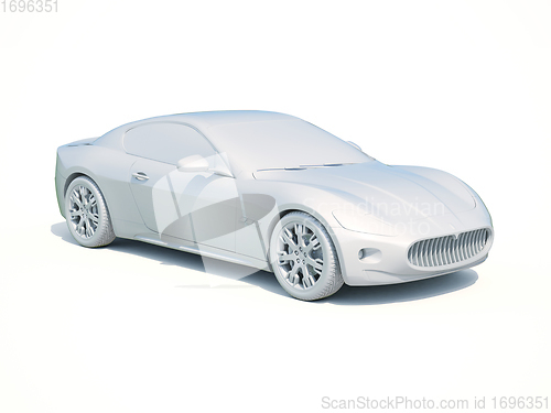 Image of 3d Car White Blank Template