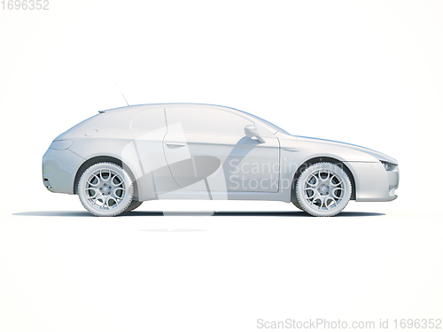 Image of 3d Car White Blank Template