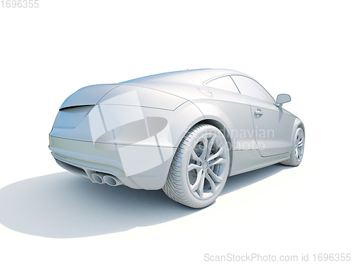 Image of 3d Car White Blank Template