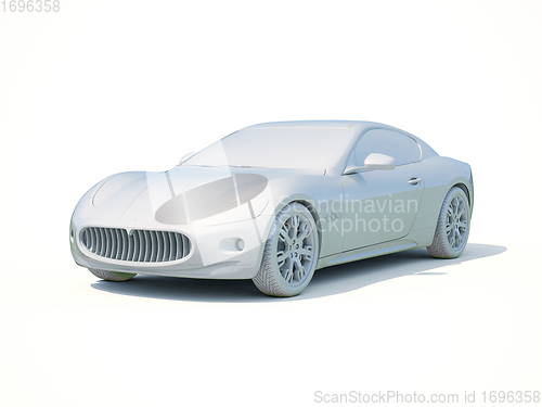 Image of 3d Car White Blank Template