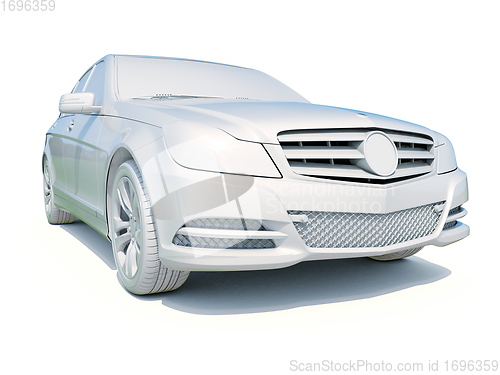 Image of 3d Car White Blank Template