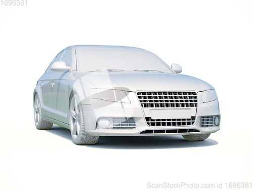 Image of 3d Car White Blank Template