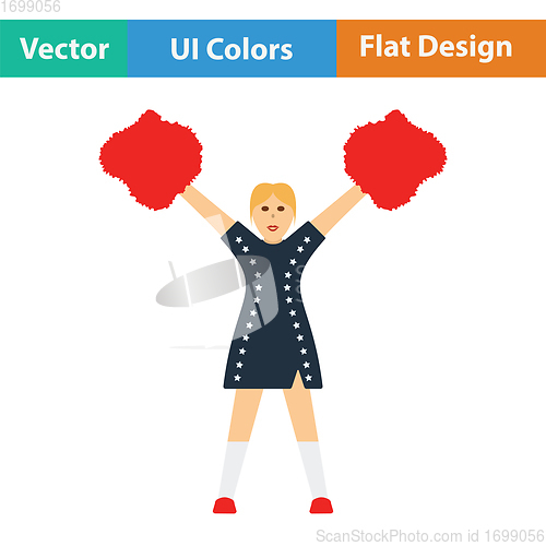 Image of American football cheerleader girl icon