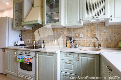 Image of Corner nice set in the interior of a bright kitchen