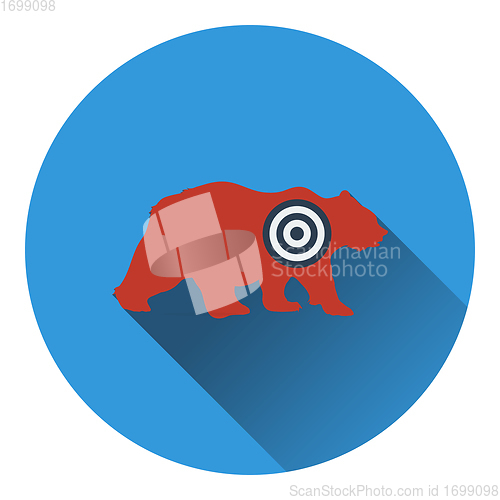 Image of Icon of bear silhouette with target 