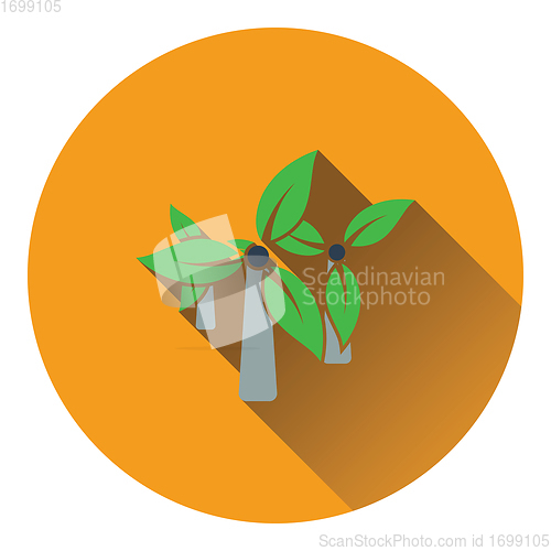 Image of Wind mill with leaves in blades icon