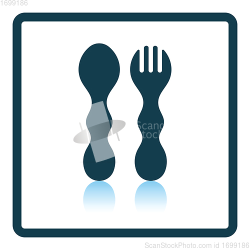 Image of Baby spoon and fork icon
