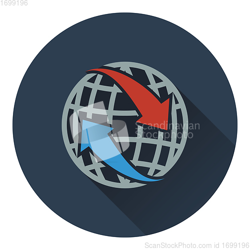 Image of Icon of Globe with arrows