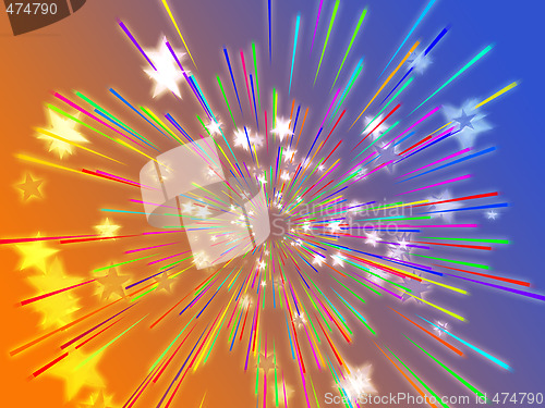 Image of Bursting flying stars illustration