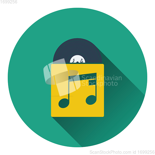 Image of Vinyl record in envelope icon