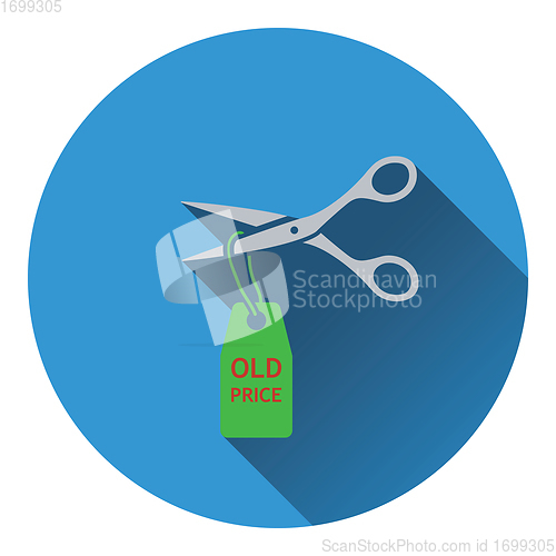 Image of Scissors cut old price tag icon