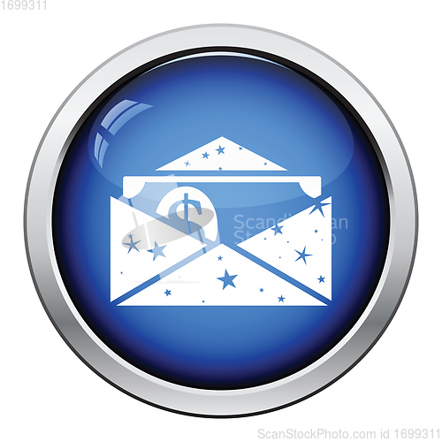 Image of Birthday gift envelop icon with money  