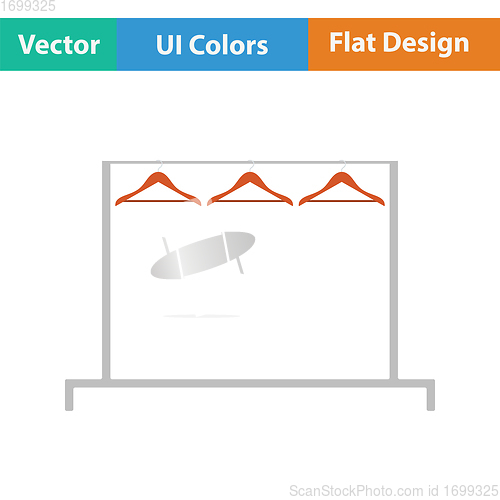 Image of Clothing rail with hangers icon