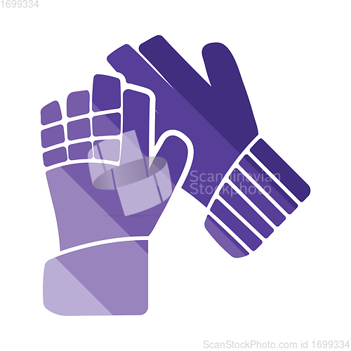 Image of Soccer goalkeeper gloves icon