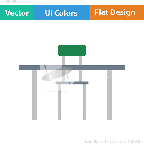 Image of Flat design icon of Table and chair