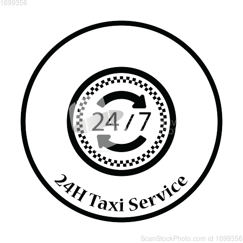 Image of 24 hour taxi service icon