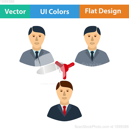 Image of Flat design icon of Businessmen connection