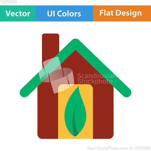 Image of Ecological home with leaf icon