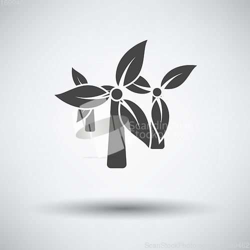 Image of Wind mill with leaves in blades icon