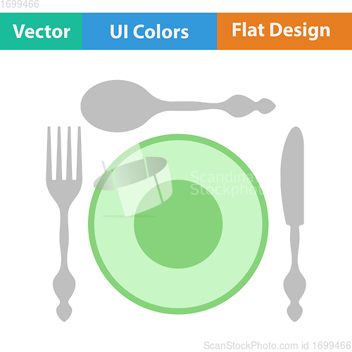 Image of Flat design icon of Silverware and plate